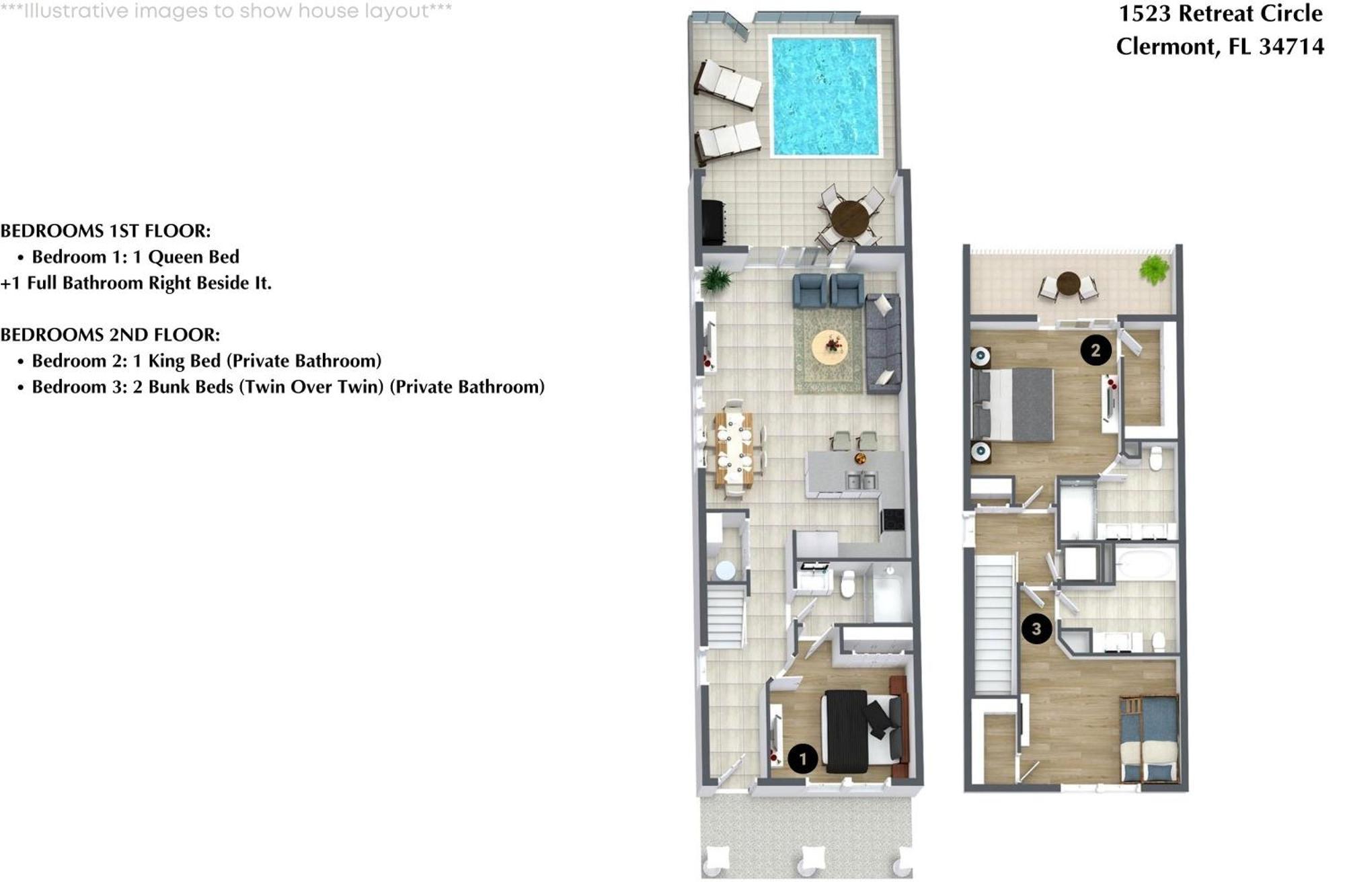 3 Bedrooms - 3 Bathroom The Retreat 1523 Rc Orlando