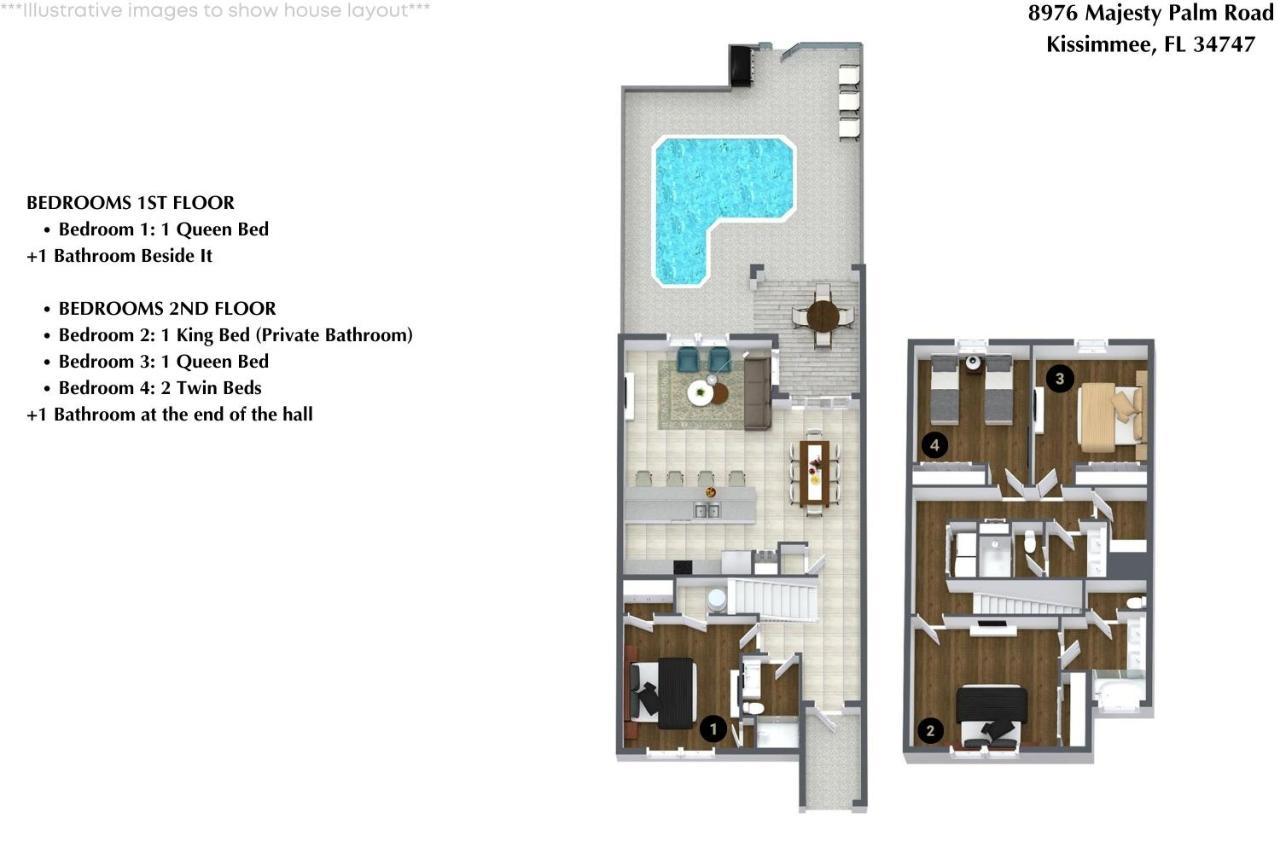 Holiday home 4 Bedrooms - 3 Bathrooms - Paradise Palms 8976 Mp Orlando