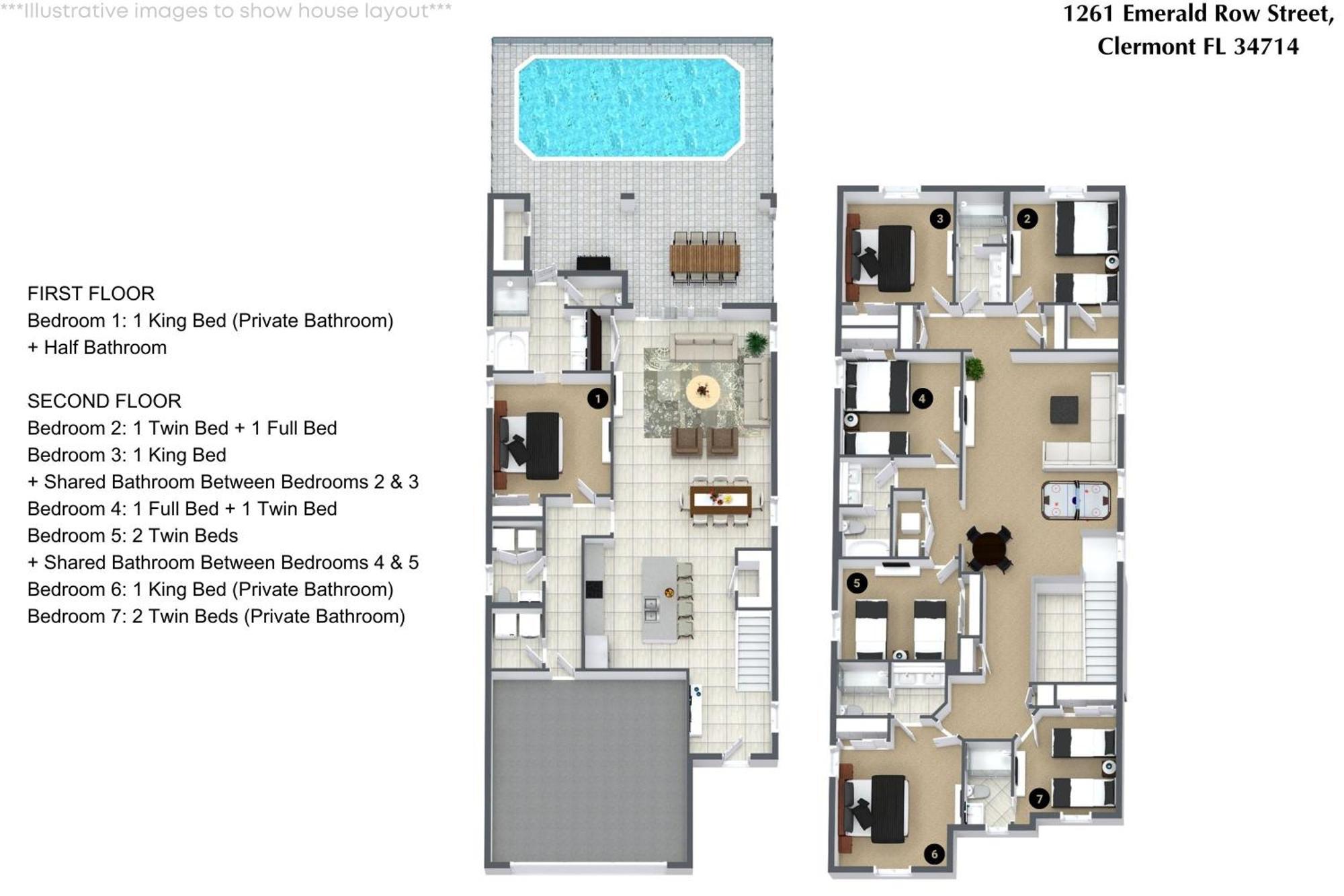 Holiday home 7 Bedrooms- 5,5 Bathrooms- Windsor Cay 1261 Er